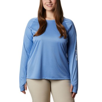 Columbia Tidal Heather Plus Size, Sudaderas Con Capucha Azules Blancos Para Mujer | 064278-RFP